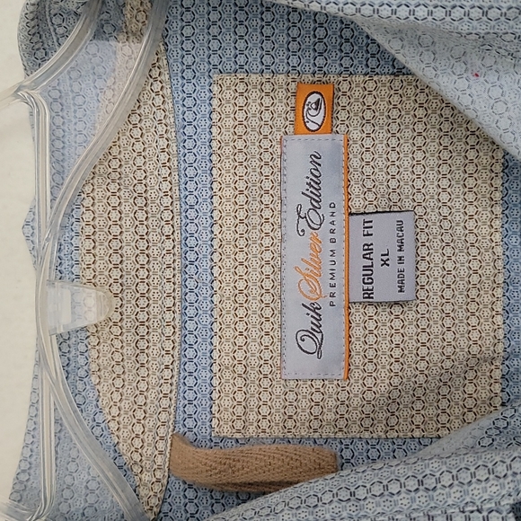 Quiksilver Edition Blue Print Long Sleeve Cotton Dress Shirt XL - Picture 5 of 15